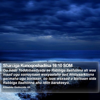 Sharciga Kunoqoshadiisa 16:10 SOM Bible Verse Image