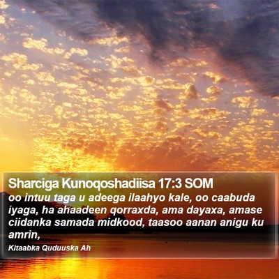 Sharciga Kunoqoshadiisa 17:3 SOM Bible Verse Image