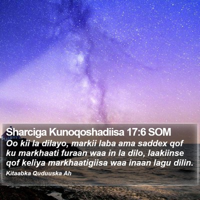 Sharciga Kunoqoshadiisa 17:6 SOM Bible Verse Image