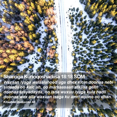 Sharciga Kunoqoshadiisa 18:18 SOM Bible Verse Image