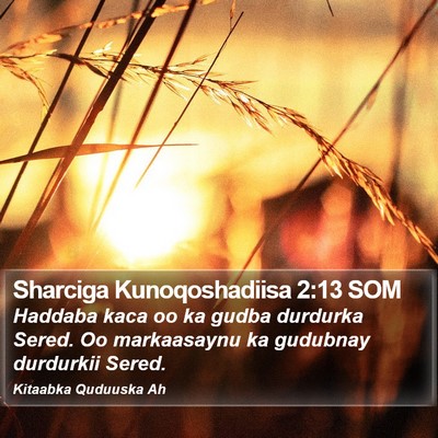 Sharciga Kunoqoshadiisa 2:13 SOM Bible Verse Image
