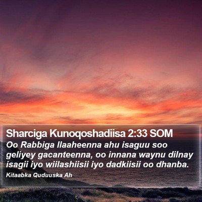Sharciga Kunoqoshadiisa 2:33 SOM Bible Verse Image