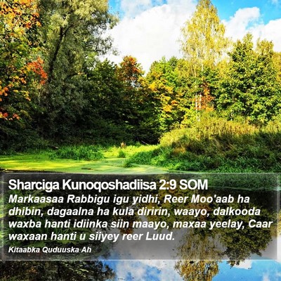 Sharciga Kunoqoshadiisa 2:9 SOM Bible Verse Image