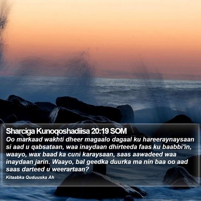 Sharciga Kunoqoshadiisa 20:19 SOM Bible Verse Image