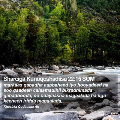 Sharciga Kunoqoshadiisa 22:15 SOM Bible Verse Image