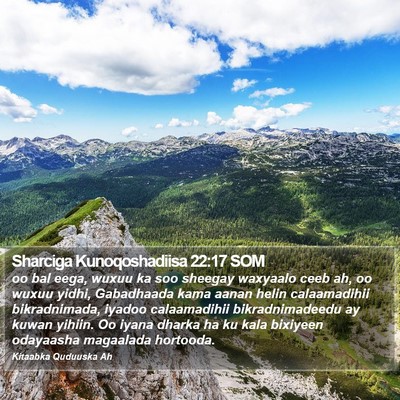 Sharciga Kunoqoshadiisa 22:17 SOM Bible Verse Image