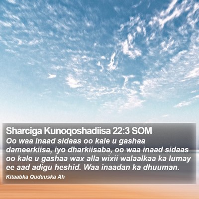 Sharciga Kunoqoshadiisa 22:3 SOM Bible Verse Image