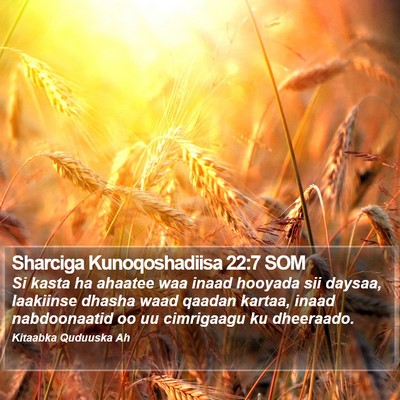 Sharciga Kunoqoshadiisa 22:7 SOM Bible Verse Image