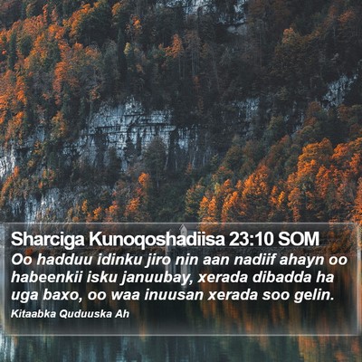 Sharciga Kunoqoshadiisa 23:10 SOM Bible Verse Image