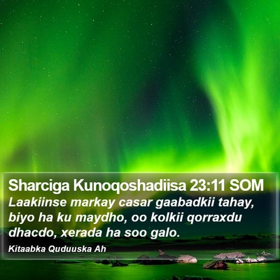 Sharciga Kunoqoshadiisa 23:11 SOM Bible Verse Image