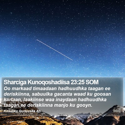 Sharciga Kunoqoshadiisa 23:25 SOM Bible Verse Image