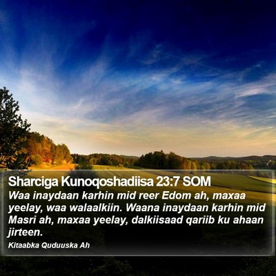 Sharciga Kunoqoshadiisa 23:7 SOM Bible Verse Image