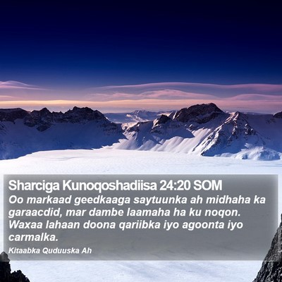 Sharciga Kunoqoshadiisa 24:20 SOM Bible Verse Image