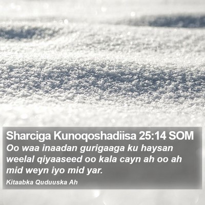 Sharciga Kunoqoshadiisa 25:14 SOM Bible Verse Image