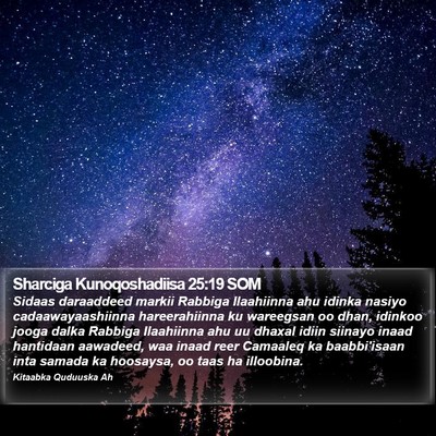 Sharciga Kunoqoshadiisa 25:19 SOM Bible Verse Image