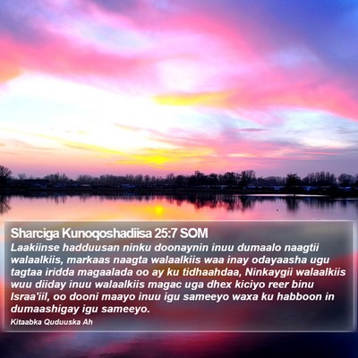 Sharciga Kunoqoshadiisa 25:7 SOM Bible Verse Image