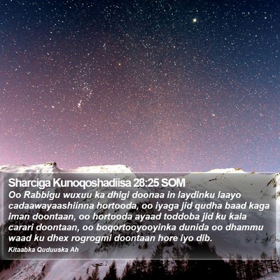 Sharciga Kunoqoshadiisa 28:25 SOM Bible Verse Image