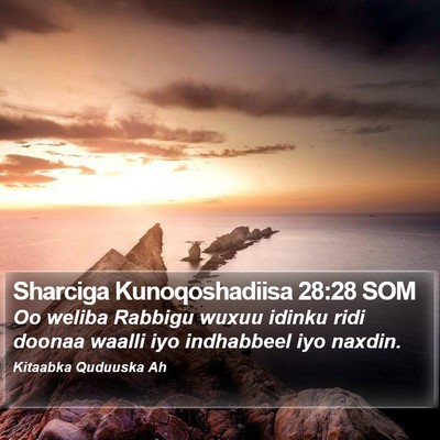 Sharciga Kunoqoshadiisa 28:28 SOM Bible Verse Image