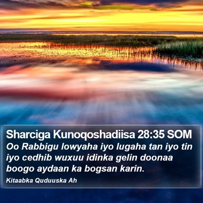 Sharciga Kunoqoshadiisa 28:35 SOM Bible Verse Image
