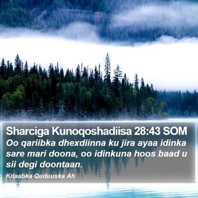 Sharciga Kunoqoshadiisa 28:43 SOM Bible Verse Image