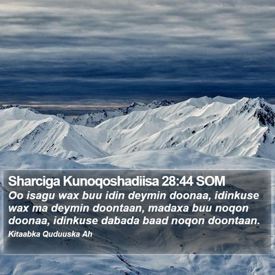 Sharciga Kunoqoshadiisa 28:44 SOM Bible Verse Image