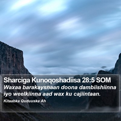 Sharciga Kunoqoshadiisa 28:5 SOM Bible Verse Image