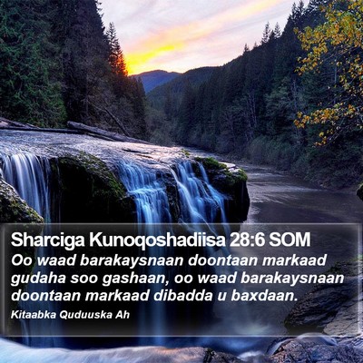 Sharciga Kunoqoshadiisa 28:6 SOM Bible Verse Image