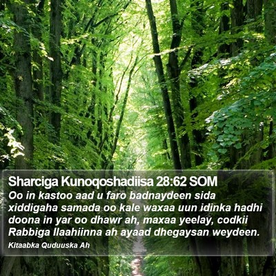 Sharciga Kunoqoshadiisa 28:62 SOM Bible Verse Image