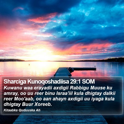 Sharciga Kunoqoshadiisa 29:1 SOM Bible Verse Image