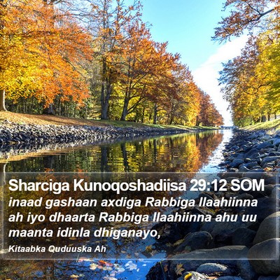 Sharciga Kunoqoshadiisa 29:12 SOM Bible Verse Image
