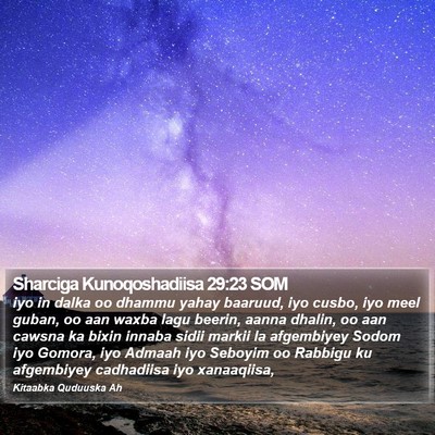 Sharciga Kunoqoshadiisa 29:23 SOM Bible Verse Image