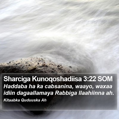 Sharciga Kunoqoshadiisa 3:22 SOM Bible Verse Image