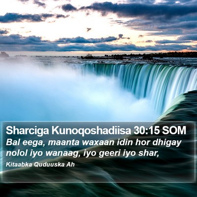 Sharciga Kunoqoshadiisa 30:15 SOM Bible Verse Image