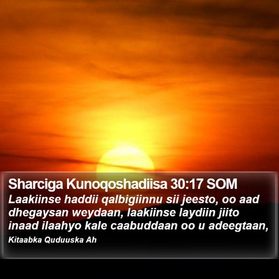 Sharciga Kunoqoshadiisa 30:17 SOM Bible Verse Image