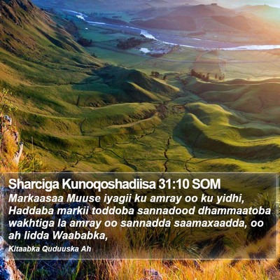 Sharciga Kunoqoshadiisa 31:10 SOM Bible Verse Image