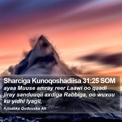 Sharciga Kunoqoshadiisa 31:25 SOM Bible Verse Image