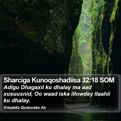 Sharciga Kunoqoshadiisa 32:18 SOM Bible Verse Image