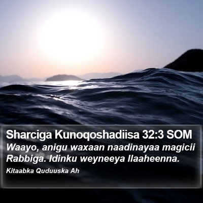 Sharciga Kunoqoshadiisa 32:3 SOM Bible Verse Image