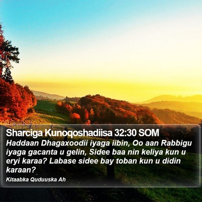 Sharciga Kunoqoshadiisa 32:30 SOM Bible Verse Image
