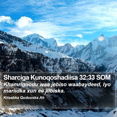 Sharciga Kunoqoshadiisa 32:33 SOM Bible Verse Image