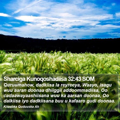 Sharciga Kunoqoshadiisa 32:43 SOM Bible Verse Image