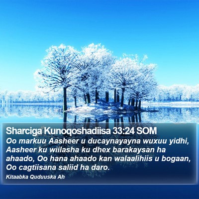 Sharciga Kunoqoshadiisa 33:24 SOM Bible Verse Image