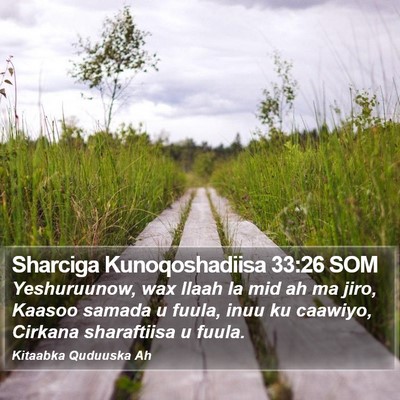 Sharciga Kunoqoshadiisa 33:26 SOM Bible Verse Image