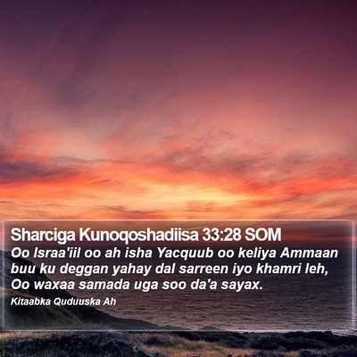 Sharciga Kunoqoshadiisa 33:28 SOM Bible Verse Image