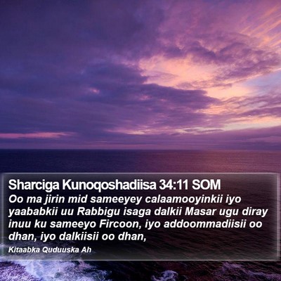 Sharciga Kunoqoshadiisa 34:11 SOM Bible Verse Image