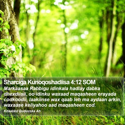 Sharciga Kunoqoshadiisa 4:12 SOM Bible Verse Image