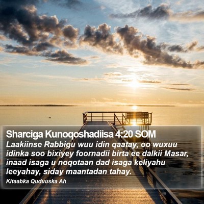 Sharciga Kunoqoshadiisa 4:20 SOM Bible Verse Image