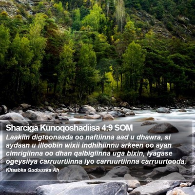 Sharciga Kunoqoshadiisa 4:9 SOM Bible Verse Image