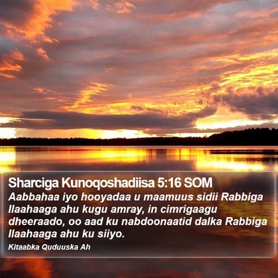Sharciga Kunoqoshadiisa 5:16 SOM Bible Verse Image
