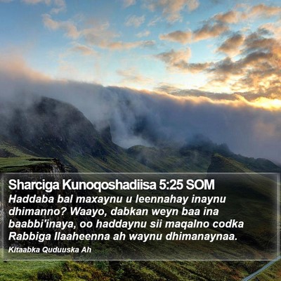 Sharciga Kunoqoshadiisa 5:25 SOM Bible Verse Image